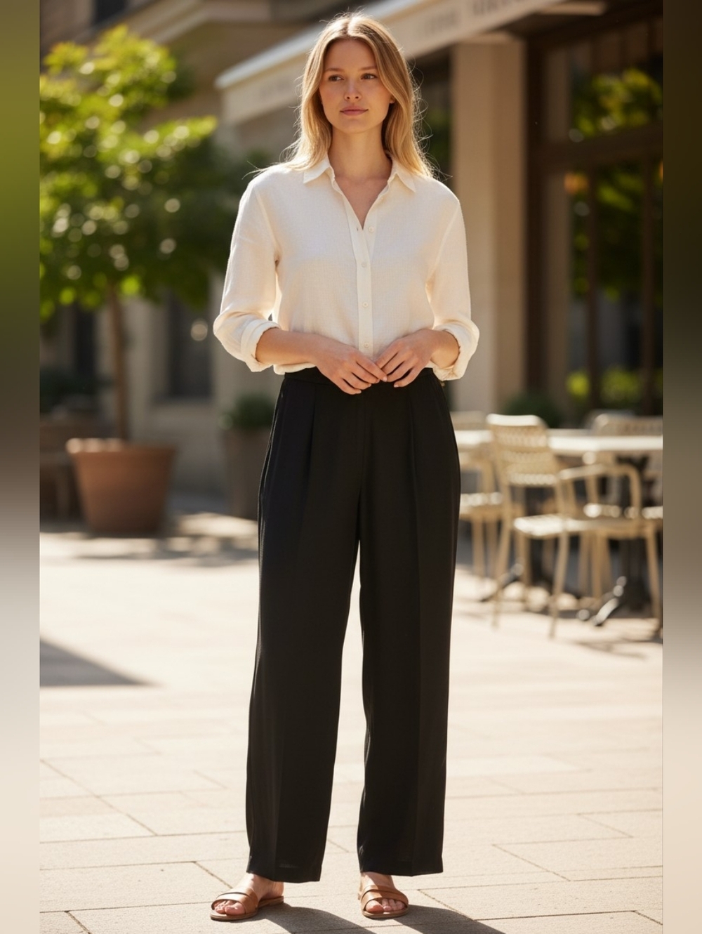 Oscar de la Renta Silk Twill Pants Black Luxury Cropped Celeb Style Elegant Chic